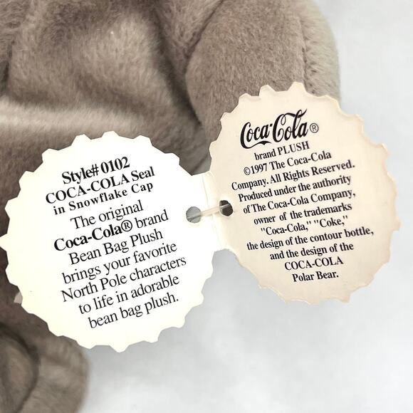 Vintage 1997 Coca Cola Christmas Seal Beanbag Plush - Picture 6 of 8